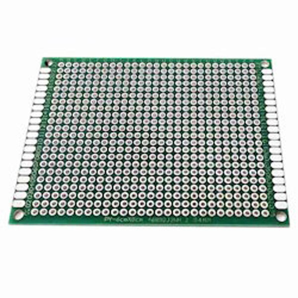 Плата двусторонняя макетная 6cmX8cmх1,6mm шаг 2,54 маска металлиз. - № 1 Плата двусторонняя макетная 6cmX8cmх1,6mm шаг 2,54 маска металлиз. - № 1