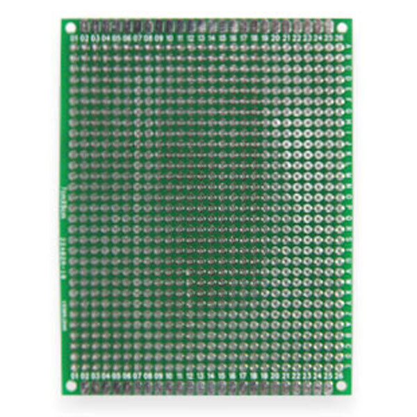 Плата двусторонняя макетная 7cmX9cmх1,6mm шаг 2,54 маска металлиз. - № 1 Плата двусторонняя макетная 7cmX9cmх1,6mm шаг 2,54 маска металлиз. - № 1