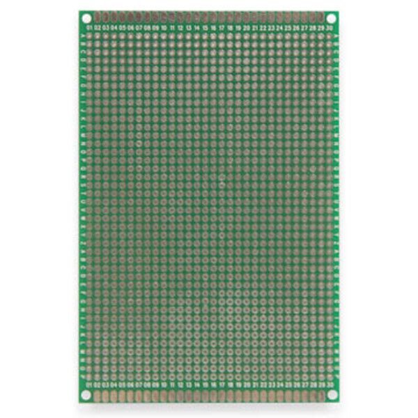 Плата двусторонняя макетная 8cmX12cmX1,6mm шаг 2,54 маска металлиз. - № 1 Плата двусторонняя макетная 8cmX12cmX1,6mm шаг 2,54 маска металлиз. - № 1
