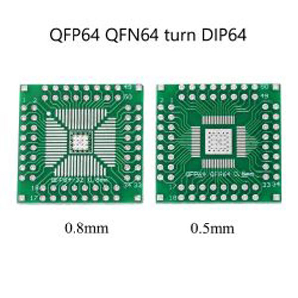 Плата макетная переходник QFP64-32-DIP шаг 0.5/0.8мм - № 2 Плата макетная переходник QFP64-32-DIP шаг 0.5/0.8мм - № 2