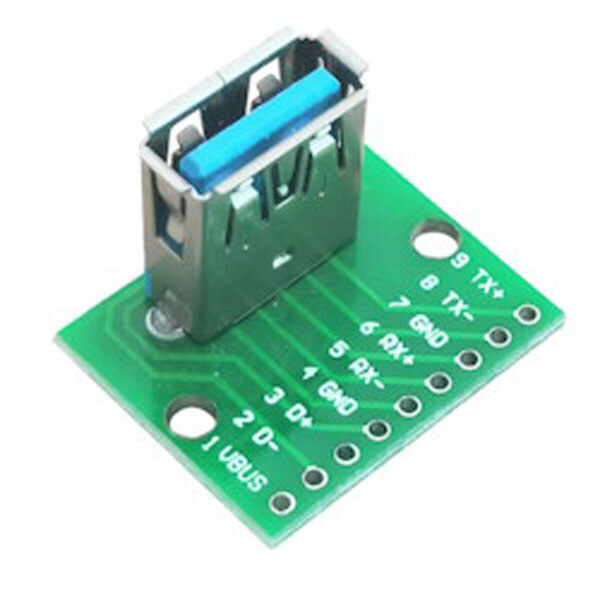 Плата печатная с разъемом USB 3.0 type A female to DIP vertical - № 1 Плата печатная с разъемом USB 3.0 type A female to DIP vertical - № 1