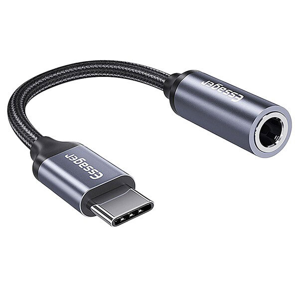 Адаптер Essager EZJE01-0G, Type-C, 0.1 м., 3.5 мм., Серый - № 1 Адаптер Essager EZJE01-0G, Type-C, 0.1 м., 3.5 мм., Серый - № 1