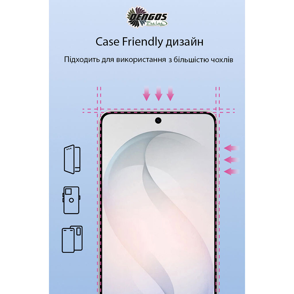 Защитное стекло Samsung Galaxy S26, Dengos, Черный - № 3 Защитное стекло Samsung Galaxy S26, Dengos, Черный - № 3