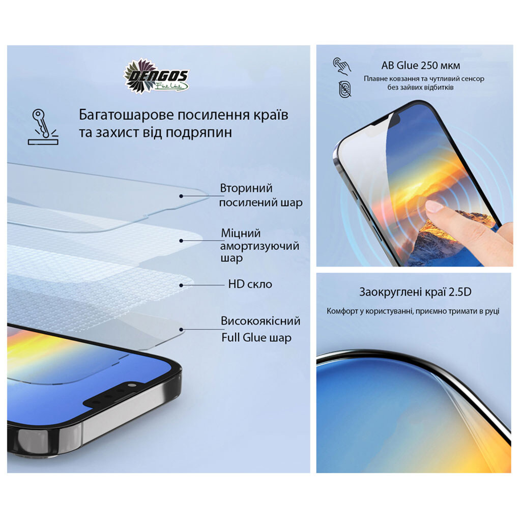 Защитное стекло Samsung Galaxy S26, Dengos, Черный - № 4 Защитное стекло Samsung Galaxy S26, Dengos, Черный - № 4