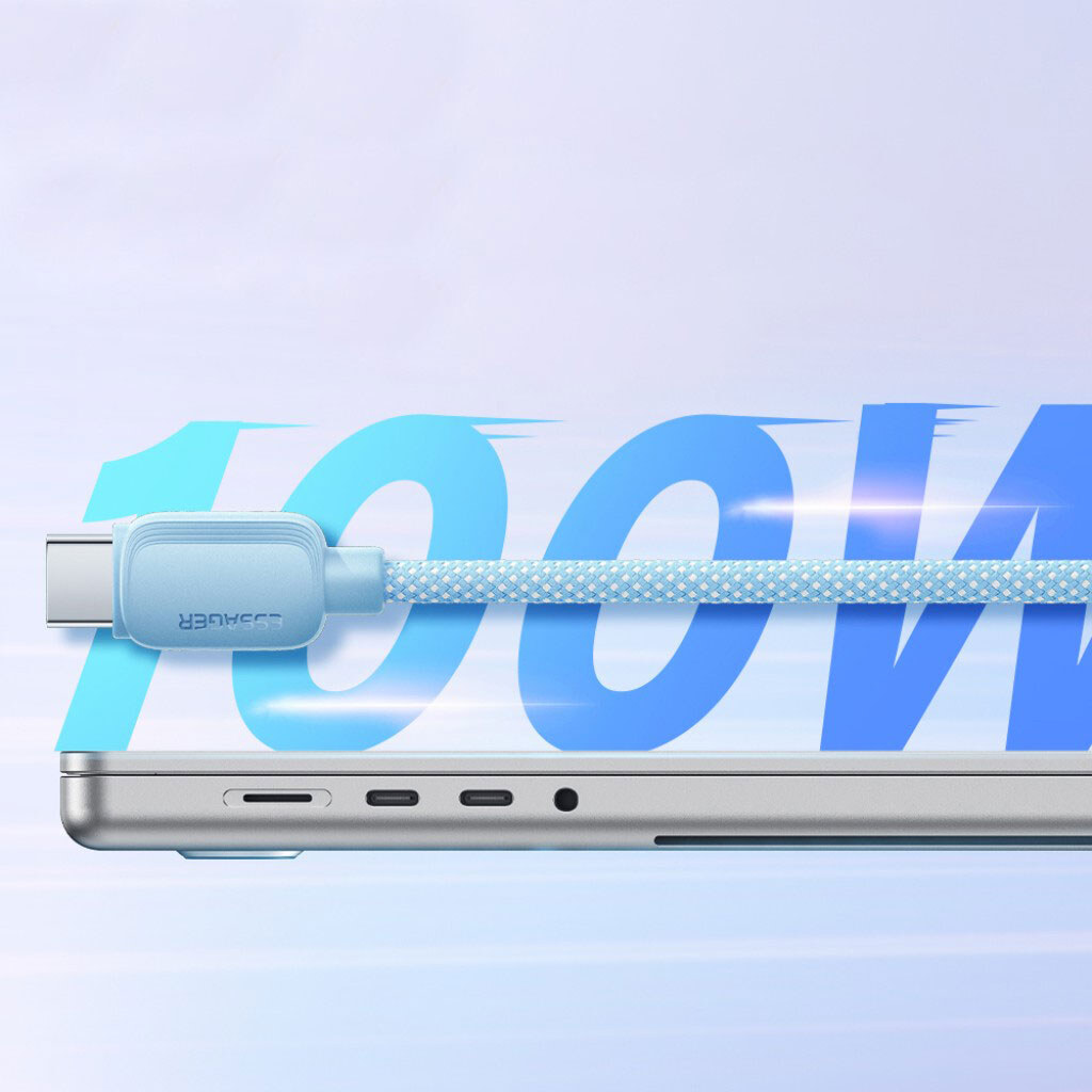 Кабель Essager Breeze EXCTT1-WL03-P, Type-C, 1.0 м., Голубой - № 5 Кабель Essager Breeze EXCTT1-WL03-P, Type-C, 1.0 м., Голубой - № 5