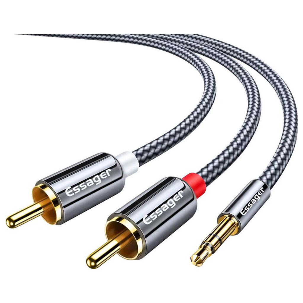 Кабель Essager Monster EYPZJ-MYA0H, RCA, 2.0 м., 3.5 мм., Серый - № 1 Кабель Essager Monster EYPZJ-MYA0H, RCA, 2.0 м., 3.5 мм., Серый - № 1