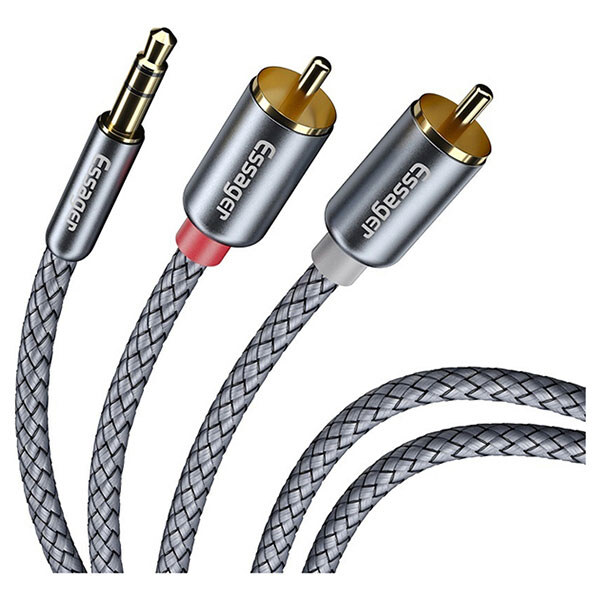 Кабель Essager Monster EYPZJ-MYA0H, RCA, 2.0 м., 3.5 мм., Серый - № 2 Кабель Essager Monster EYPZJ-MYA0H, RCA, 2.0 м., 3.5 мм., Серый - № 2