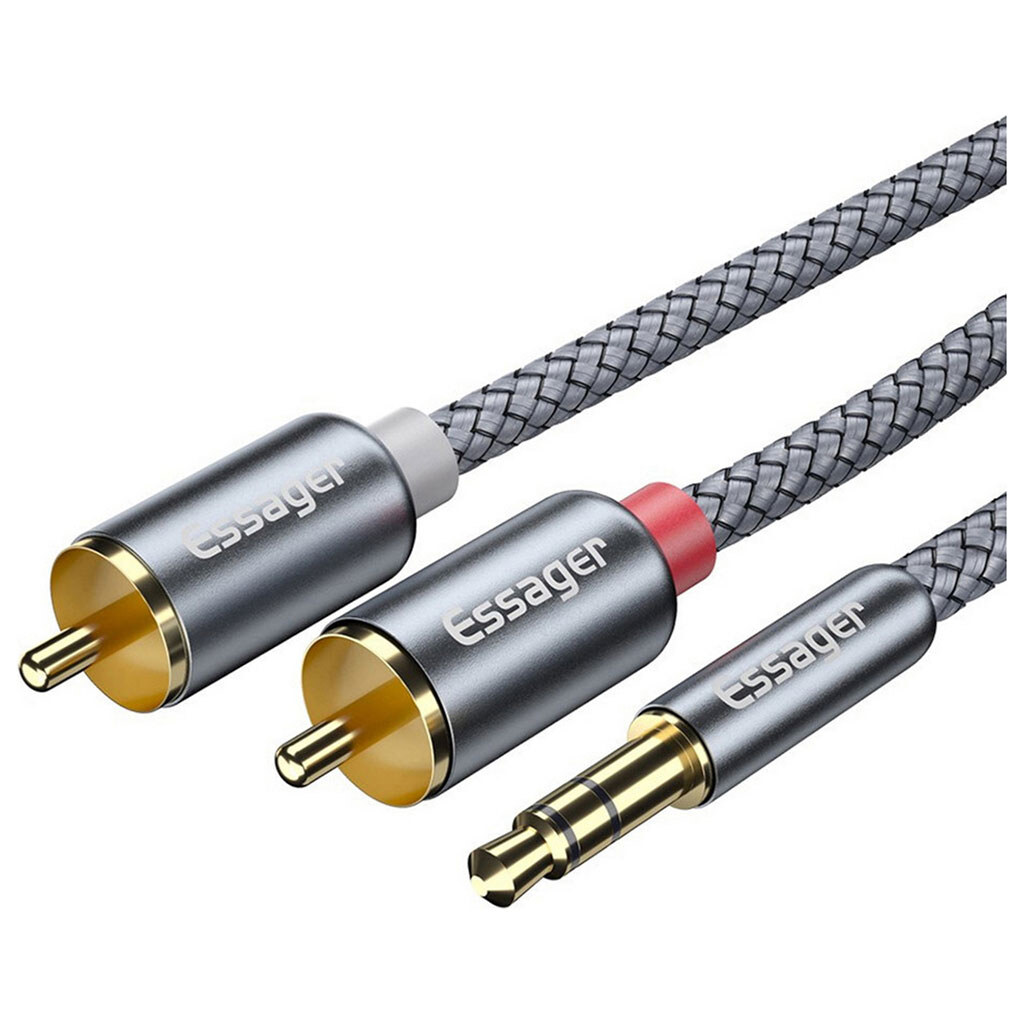 Кабель Essager Monster EYPZJ-MYA0H, RCA, 2.0 м., 3.5 мм., Серый - № 3 Кабель Essager Monster EYPZJ-MYA0H, RCA, 2.0 м., 3.5 мм., Серый - № 3