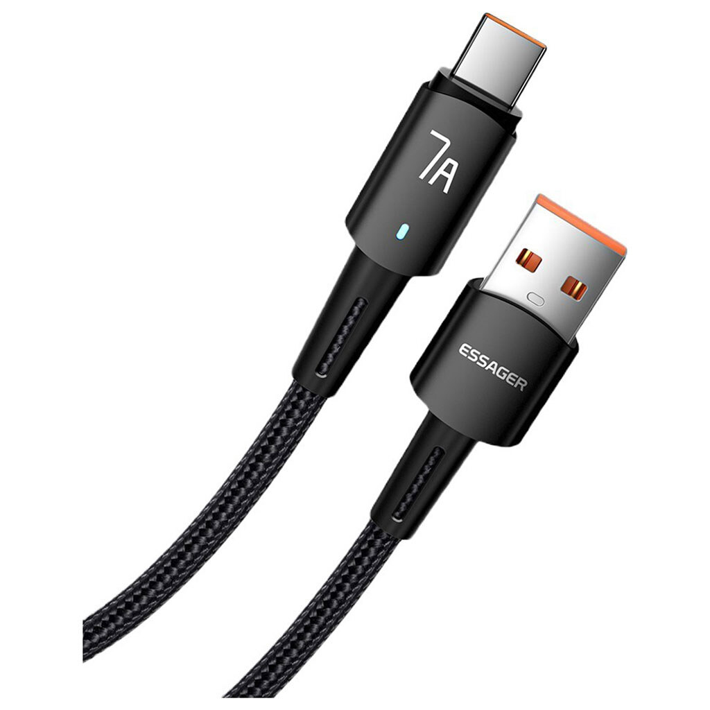 Кабель Essager Sunset EXC7A-CG01-P, Type-C, 1.0 м., Черный - № 1 Кабель Essager Sunset EXC7A-CG01-P, Type-C, 1.0 м., Черный - № 1