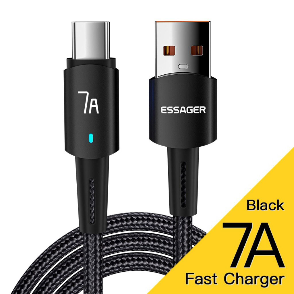 Кабель Essager Sunset EXC7A-CG01-P, Type-C, 1.0 м., Черный - № 2 Кабель Essager Sunset EXC7A-CG01-P, Type-C, 1.0 м., Черный - № 2