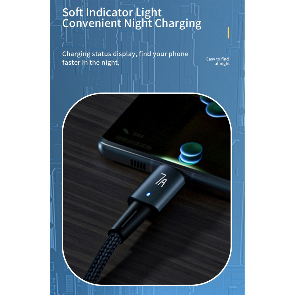 Кабель Essager Sunset EXC7A-CG01-P, Type-C, 1.0 м., Черный - № 6 Кабель Essager Sunset EXC7A-CG01-P, Type-C, 1.0 м., Черный - № 6