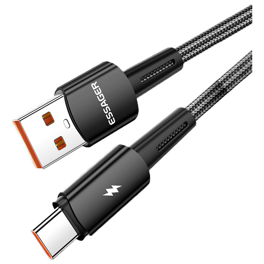 Кабель Essager Sunset EXC120-CG01-P, Type-C, 1.0 м., Черный - № 2 Кабель Essager Sunset EXC120-CG01-P, Type-C, 1.0 м., Черный - № 2