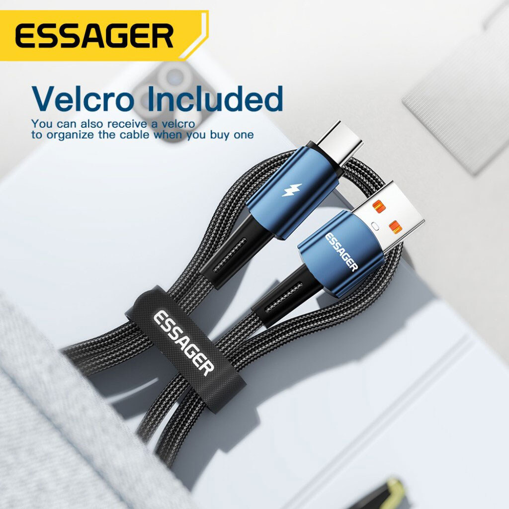 Кабель Essager Sunset EXC120-CG01-P, Type-C, 1.0 м., Черный - № 4 Кабель Essager Sunset EXC120-CG01-P, Type-C, 1.0 м., Черный - № 4