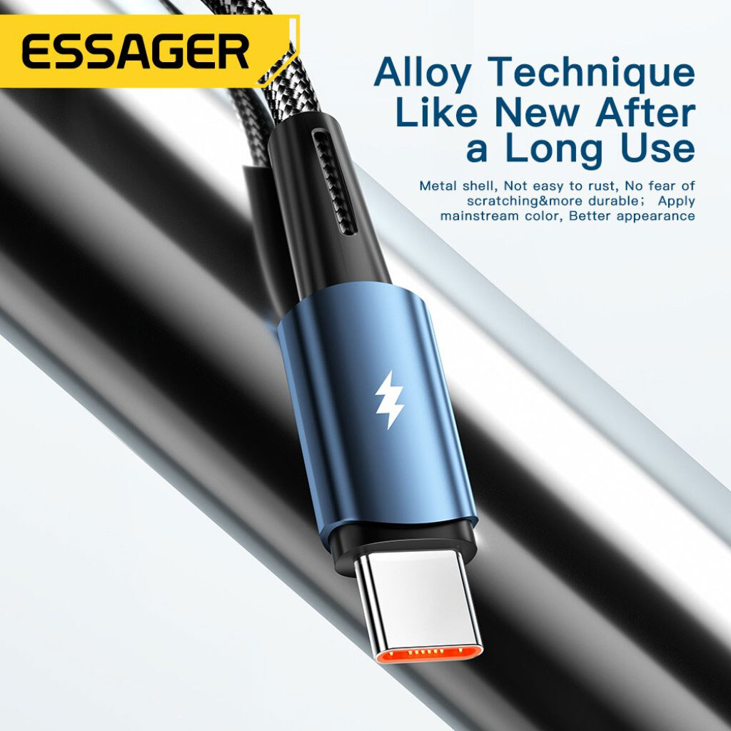 Кабель Essager Sunset EXC120-CG01-P, Type-C, 1.0 м., Черный - № 5 Кабель Essager Sunset EXC120-CG01-P, Type-C, 1.0 м., Черный - № 5