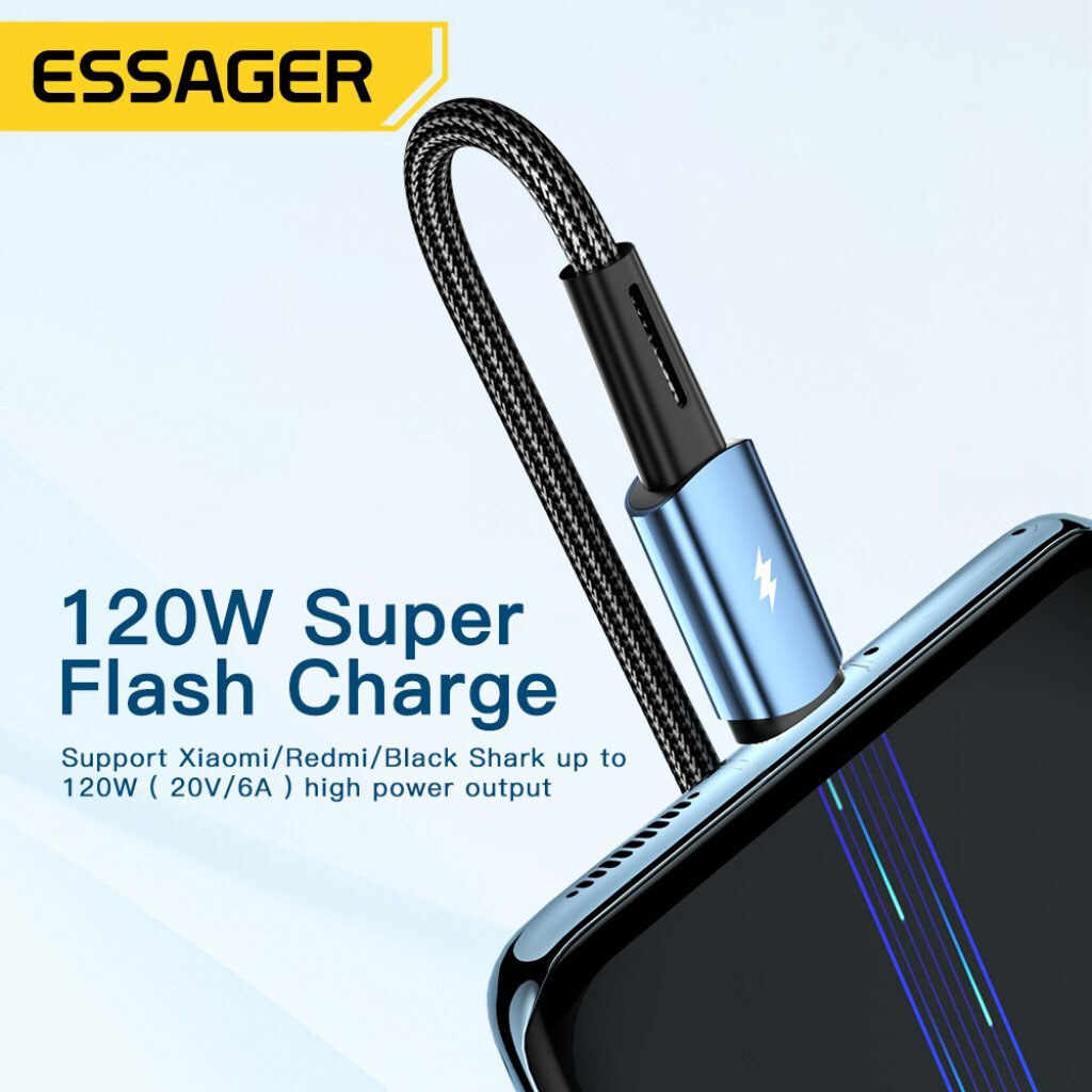 Кабель Essager Sunset EXC120-CG01-P, Type-C, 1.0 м., Черный - № 6 Кабель Essager Sunset EXC120-CG01-P, Type-C, 1.0 м., Черный - № 6