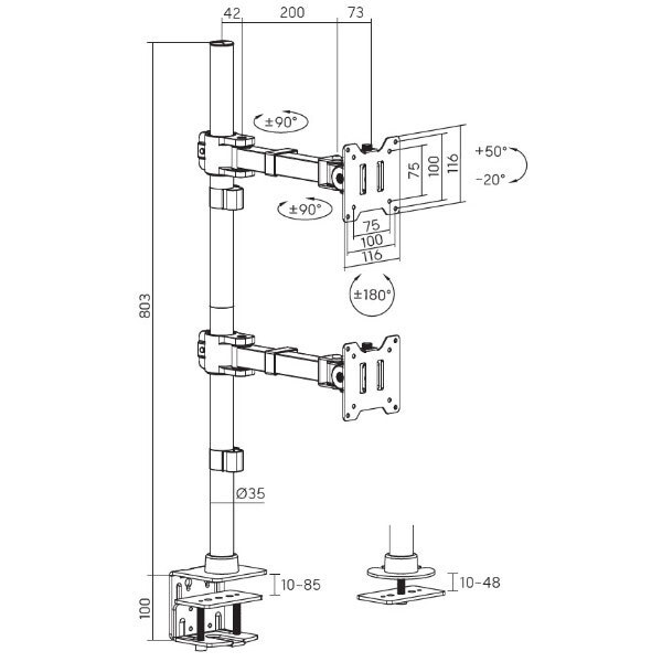 Кронштейн OfficePro MA122B, Черный - № 15 Кронштейн OfficePro MA122B, Черный - № 15