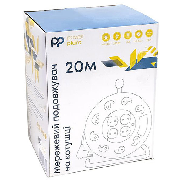 Сетевой удлинитель PowerPlant JY-2000/20, 20.0 м., Черный - № 5 Сетевой удлинитель PowerPlant JY-2000/20, 20.0 м., Черный - № 5