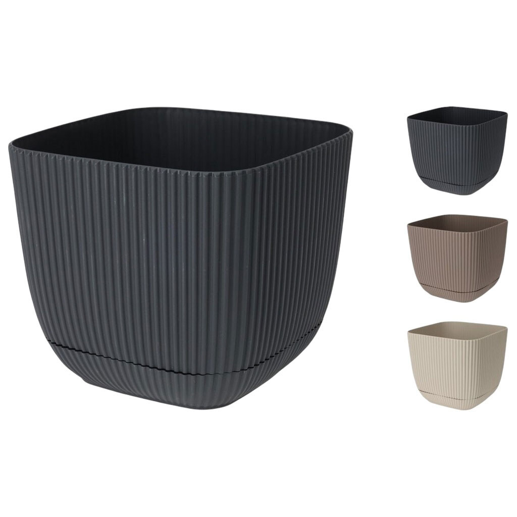 Вазон для цветов пластиковый квадратный HOME&STYLING, 15х13 см - № 4 Вазон для цветов пластиковый квадратный HOME&STYLING, 15х13 см - № 4