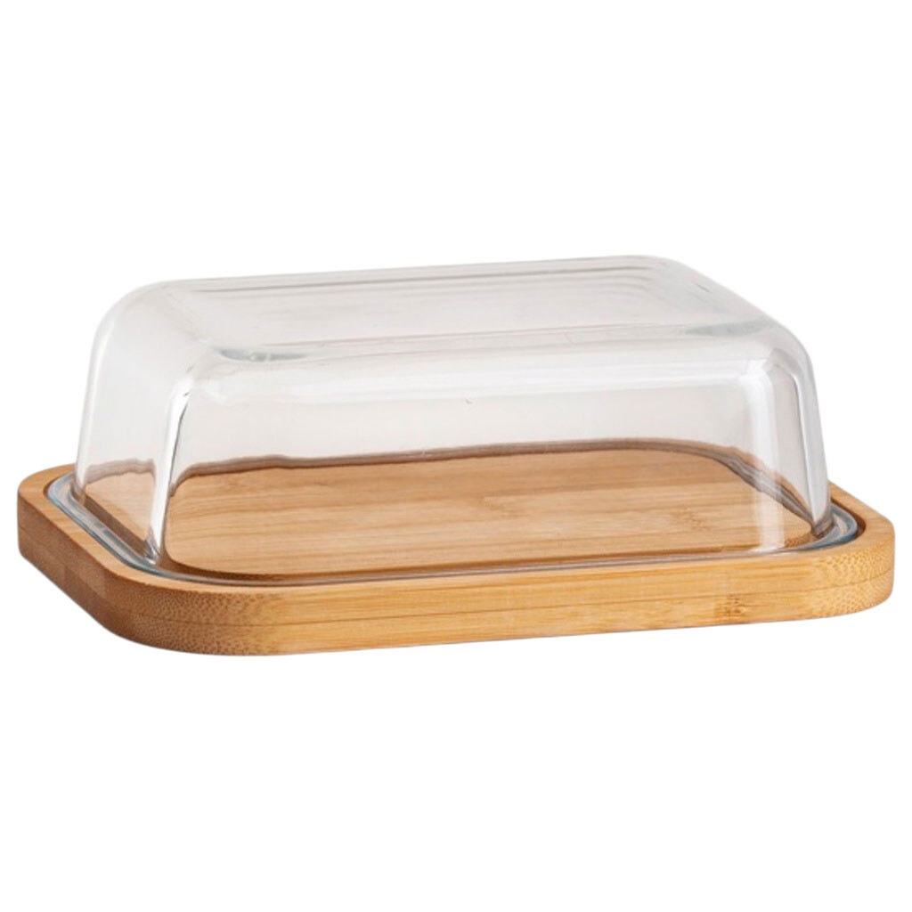 Маслянка кухонна зі скляною кришкою VIVA BAMBOO, 14х18,5 см - № 1 Маслянка кухонна зі скляною кришкою VIVA BAMBOO, 14х18,5 см - № 1
