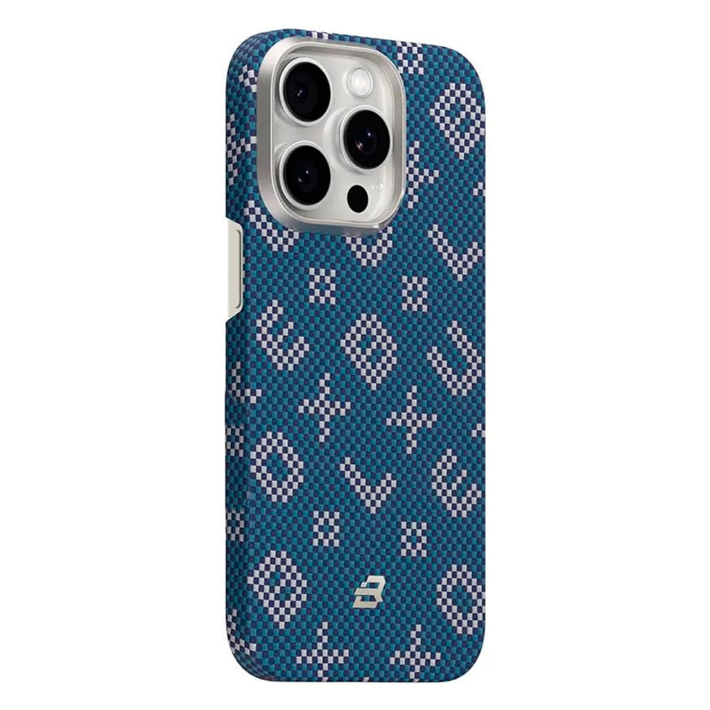 Чехол (накладка) Apple iPhone 15 Pro Max, Blueo Gilded Tactile Woven, MagSafe, Синий - № 2 Чехол (накладка) Apple iPhone 15 Pro Max, Blueo Gilded Tactile Woven, MagSafe, Синий - № 2