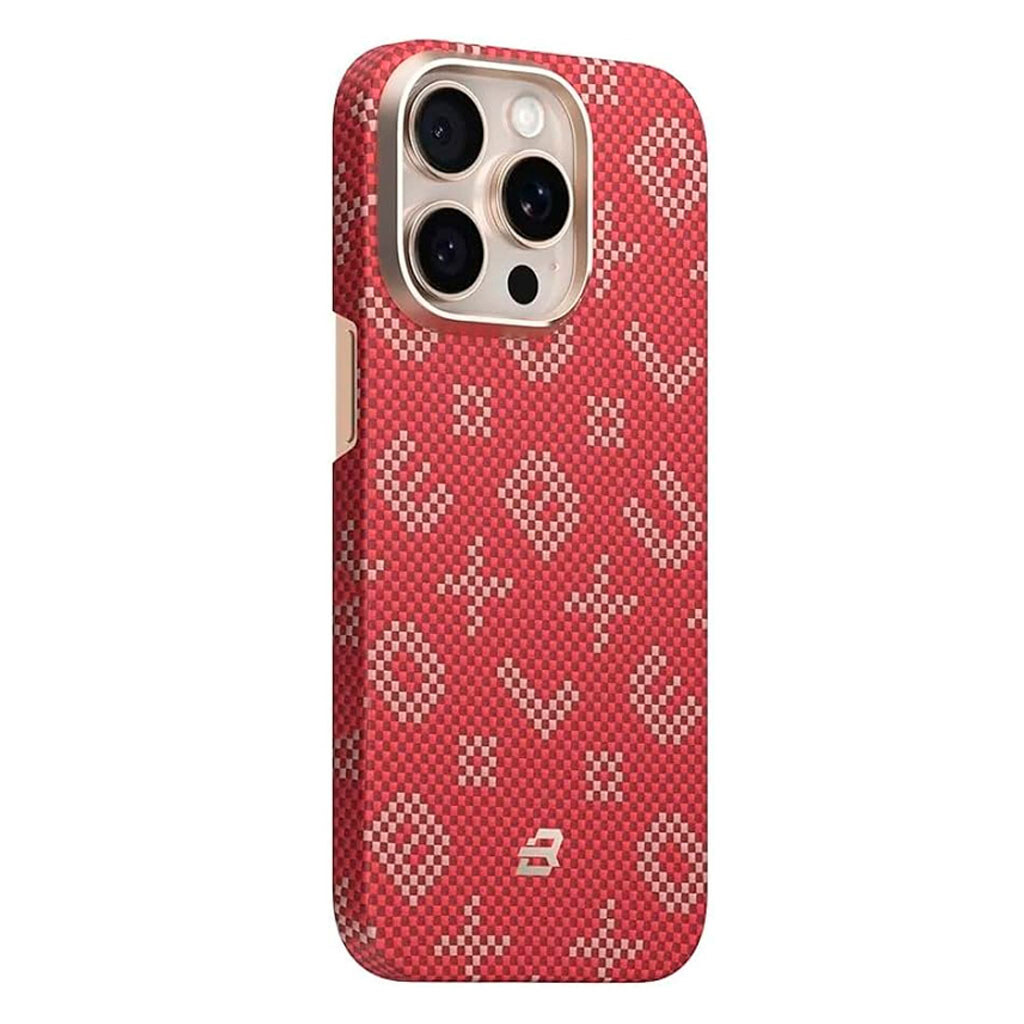Чехол (накладка) Apple iPhone 16 Pro Max, Blueo Gilded Tactile Woven, MagSafe, Красный - № 2 Чехол (накладка) Apple iPhone 16 Pro Max, Blueo Gilded Tactile Woven, MagSafe, Красный - № 2