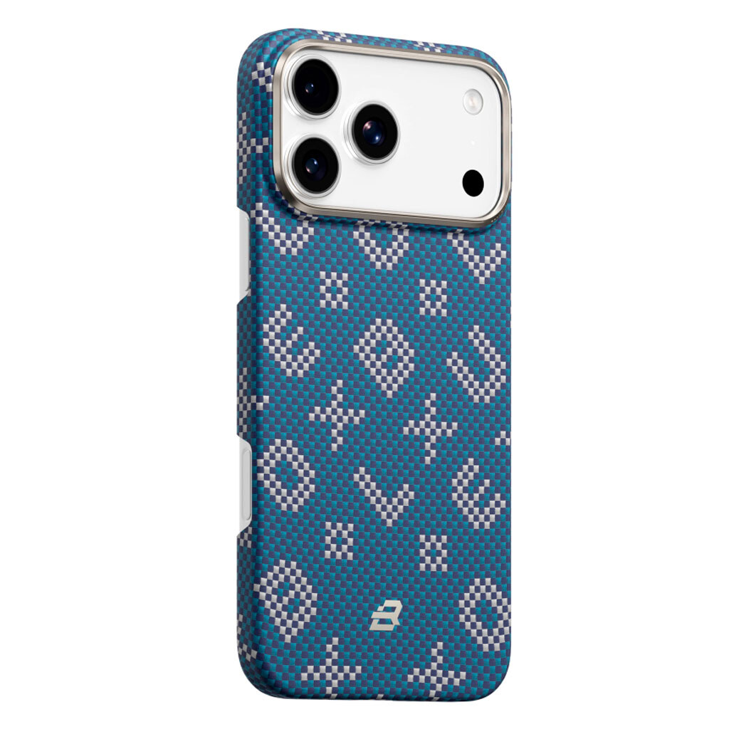 Чехол (накладка) Apple iPhone 17 Pro, Blueo Gilded Tactile Woven, MagSafe, Синий - № 2 Чехол (накладка) Apple iPhone 17 Pro, Blueo Gilded Tactile Woven, MagSafe, Синий - № 2
