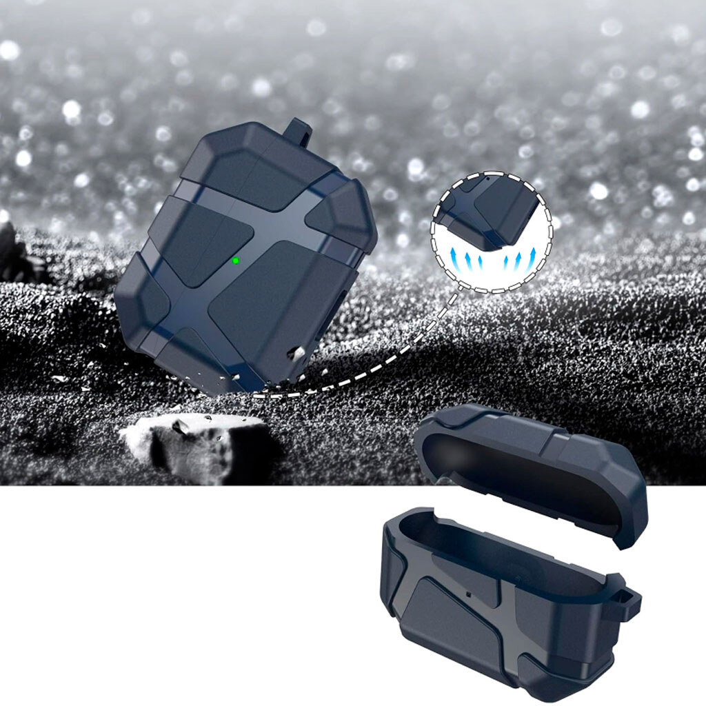 Чехол (накладка) Apple AirPods Pro / AirPods Pro 2, Epik Titan Armor, Midnight Blue, Синий - № 2 Чехол (накладка) Apple AirPods Pro / AirPods Pro 2, Epik Titan Armor, Midnight Blue, Синий - № 2