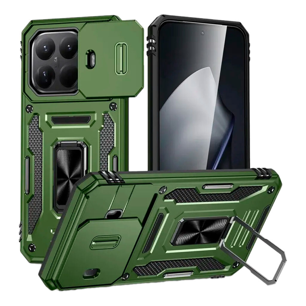 Чехол (накладка) Xiaomi 15T Pro, Epik Camshield Army Ring, Army Green, Оливковый - № 1 Чехол (накладка) Xiaomi 15T Pro, Epik Camshield Army Ring, Army Green, Оливковый - № 1