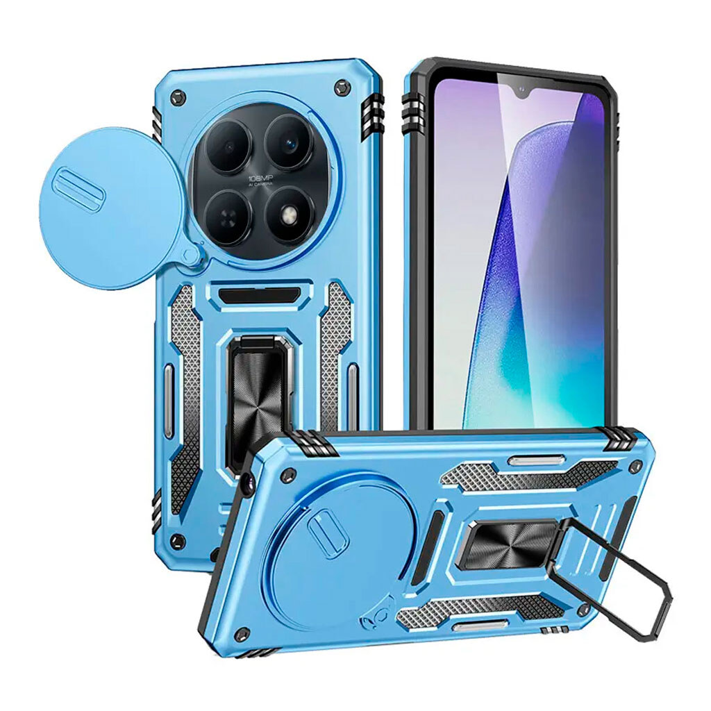 Чехол (накладка) Xiaomi Redmi Note 15 Pro 5G, Epik Camshield Army Ring, Light Blue, Голубой - № 1 Чехол (накладка) Xiaomi Redmi Note 15 Pro 5G, Epik Camshield Army Ring, Light Blue, Голубой - № 1