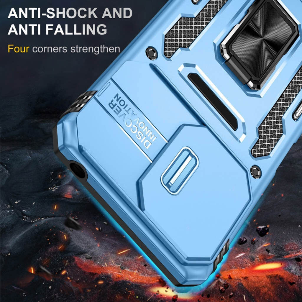 Чехол (накладка) Xiaomi Redmi Note 15 Pro 5G, Epik Camshield Army Ring, Light Blue, Голубой - № 2 Чехол (накладка) Xiaomi Redmi Note 15 Pro 5G, Epik Camshield Army Ring, Light Blue, Голубой - № 2