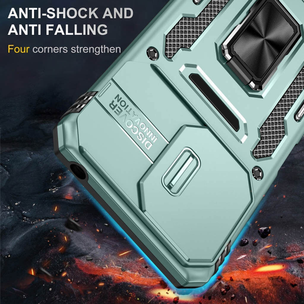 Чехол (накладка) Xiaomi Redmi Note 15 Pro 5G, Epik Camshield Army Ring, Light Green, Зеленый - № 2 Чехол (накладка) Xiaomi Redmi Note 15 Pro 5G, Epik Camshield Army Ring, Light Green, Зеленый - № 2