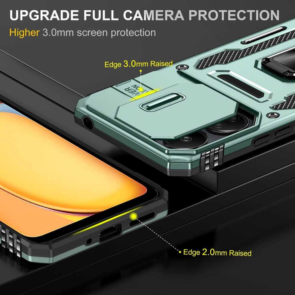 Чехол (накладка) Xiaomi Redmi Note 15 Pro 5G, Epik Camshield Army Ring, Light Green, Зеленый - № 3 Чехол (накладка) Xiaomi Redmi Note 15 Pro 5G, Epik Camshield Army Ring, Light Green, Зеленый - № 3