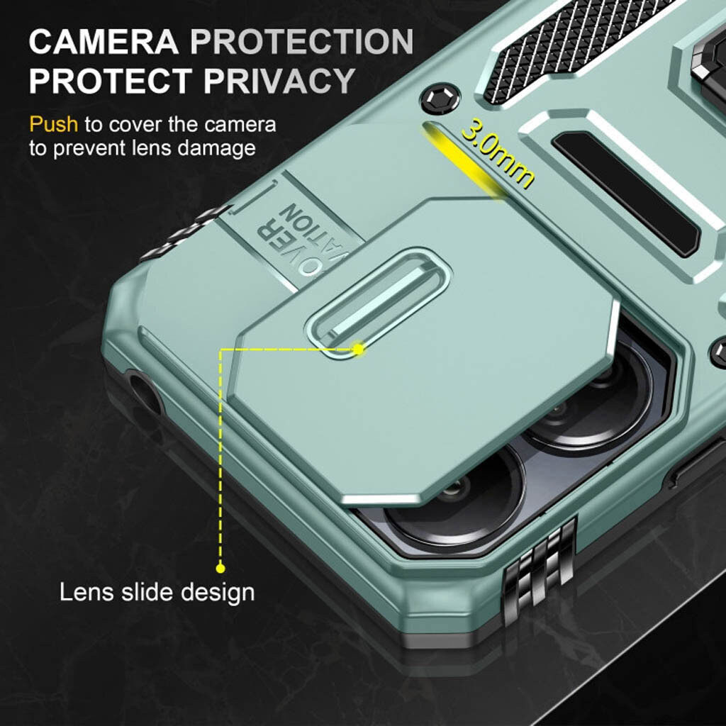 Чехол (накладка) Xiaomi Redmi Note 15 Pro 5G, Epik Camshield Army Ring, Light Green, Зеленый - № 5 Чехол (накладка) Xiaomi Redmi Note 15 Pro 5G, Epik Camshield Army Ring, Light Green, Зеленый - № 5