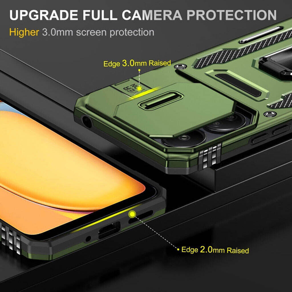 Чехол (накладка) Xiaomi Poco M8 Pro 5G / Redmi Note 15 Pro Plus, Epik Camshield Army Ring, Army Green, Оливковый - № 3 Чехол (накладка) Xiaomi Poco M8 Pro 5G / Redmi Note 15 Pro Plus, Epik Camshield Army Ring, Army Green, Оливковый - № 3
