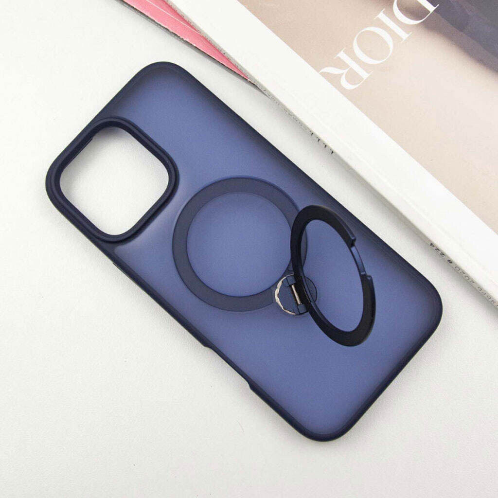 Чехол (накладка) Apple iPhone 17, Epik Metal Buttons HQ Ring, MagSafe, Dark Blue, Синий - № 3 Чехол (накладка) Apple iPhone 17, Epik Metal Buttons HQ Ring, MagSafe, Dark Blue, Синий - № 3