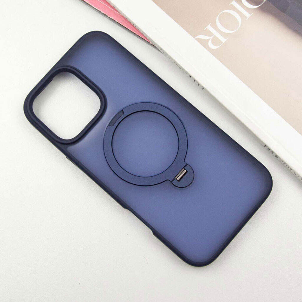 Чехол (накладка) Apple iPhone 17 Pro Max, Epik Metal Buttons HQ Ring, MagSafe, Dark Blue, Синий - № 2 Чехол (накладка) Apple iPhone 17 Pro Max, Epik Metal Buttons HQ Ring, MagSafe, Dark Blue, Синий - № 2
