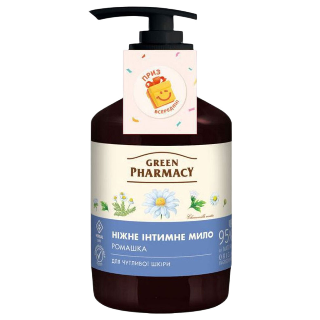 Мыло интимное Green Pharmacy "Ромашка", 370мл - № 1 Мыло интимное Green Pharmacy "Ромашка", 370мл - № 1