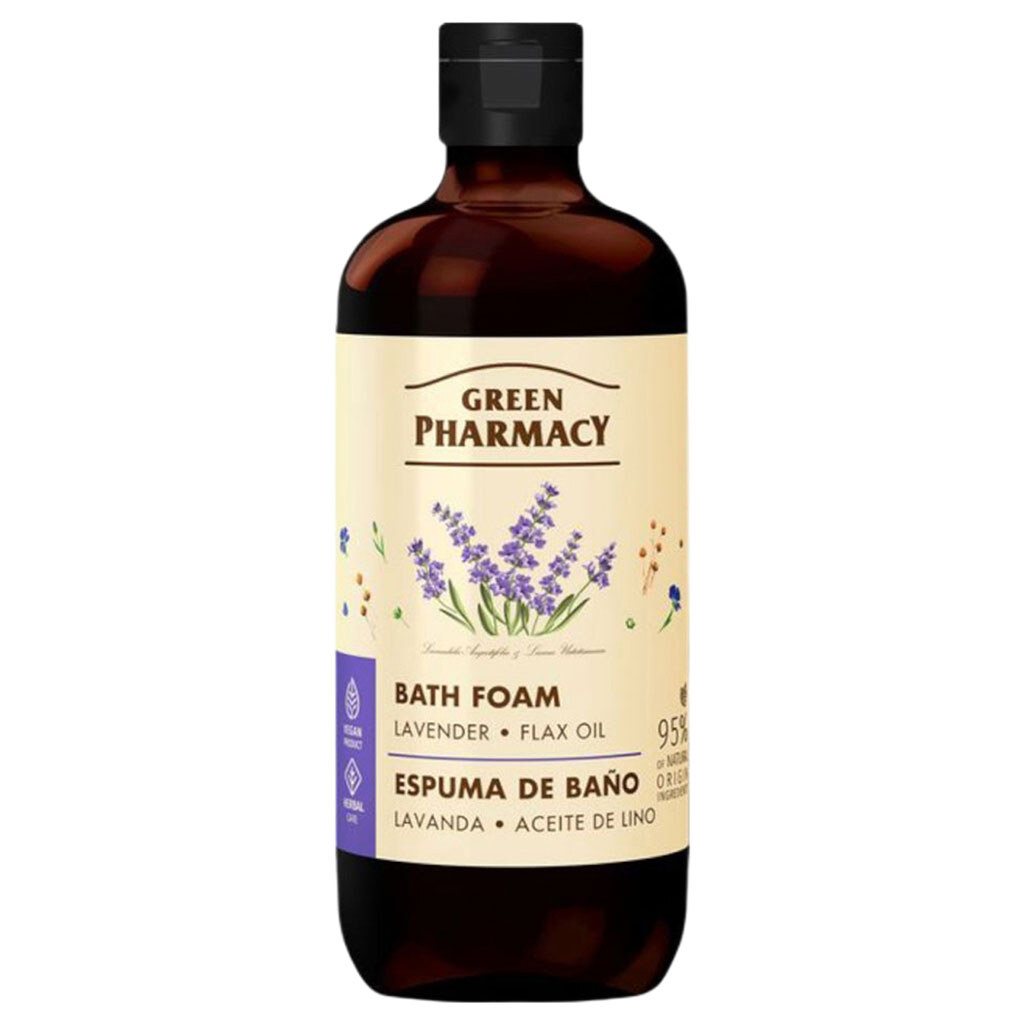 Пена д/ванн Green Pharmacy "Лаванда и масло льна", 500мл - № 1 Пена д/ванн Green Pharmacy "Лаванда и масло льна", 500мл - № 1