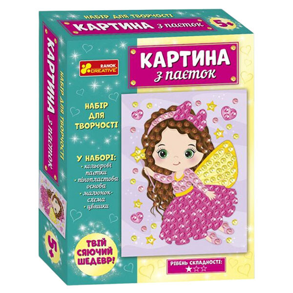 Набор для творчества "Картина из пайеток: Фея", Ранок - № 1 Набор для творчества "Картина из пайеток: Фея", Ранок - № 1