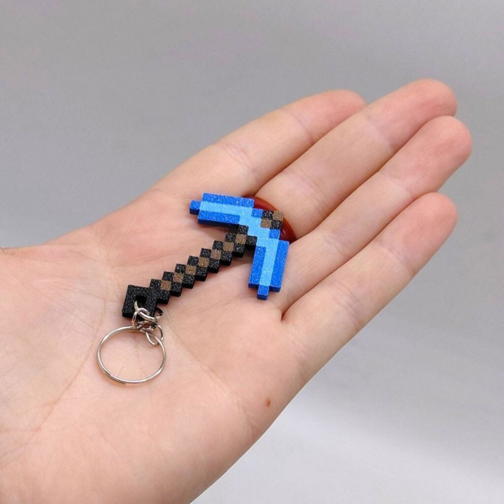 Брелок "Minecraft / Майнкрафт: Pickaxe Tool / Кайло Keychain, Золотой", 3D печать, OYTOY - № 2 Брелок "Minecraft / Майнкрафт: Pickaxe Tool / Кайло Keychain, Золотой", 3D печать, OYTOY - № 2