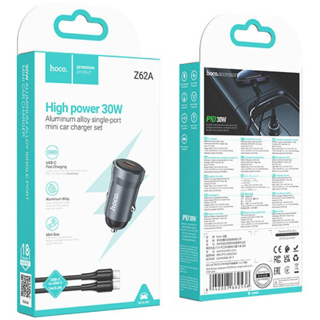АЗУ Hoco Z62A Energy, С кабелем, Type-C, Серый - № 4 АЗУ Hoco Z62A Energy, С кабелем, Type-C, Серый - № 4