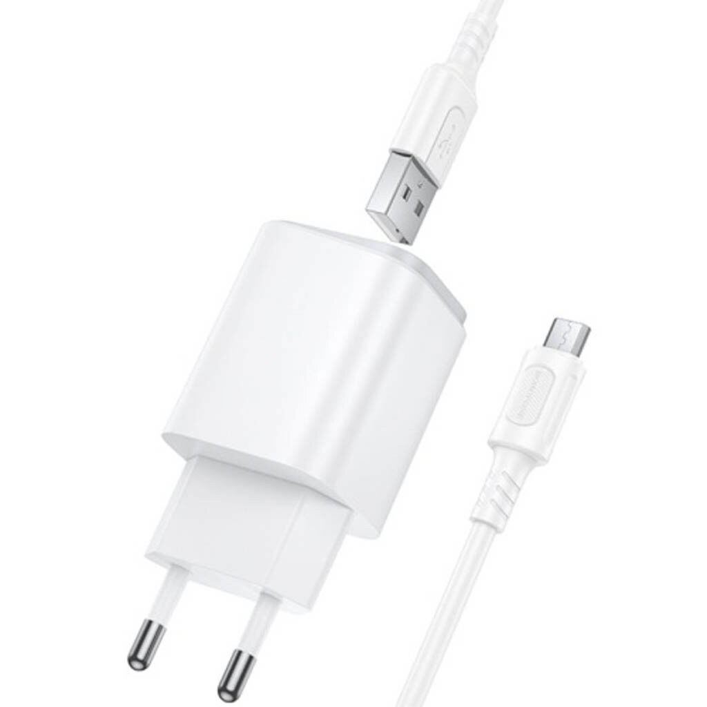 СЗУ Borofone BAS82A, С кабелем, MicroUSB, Белый - № 3 СЗУ Borofone BAS82A, С кабелем, MicroUSB, Белый - № 3