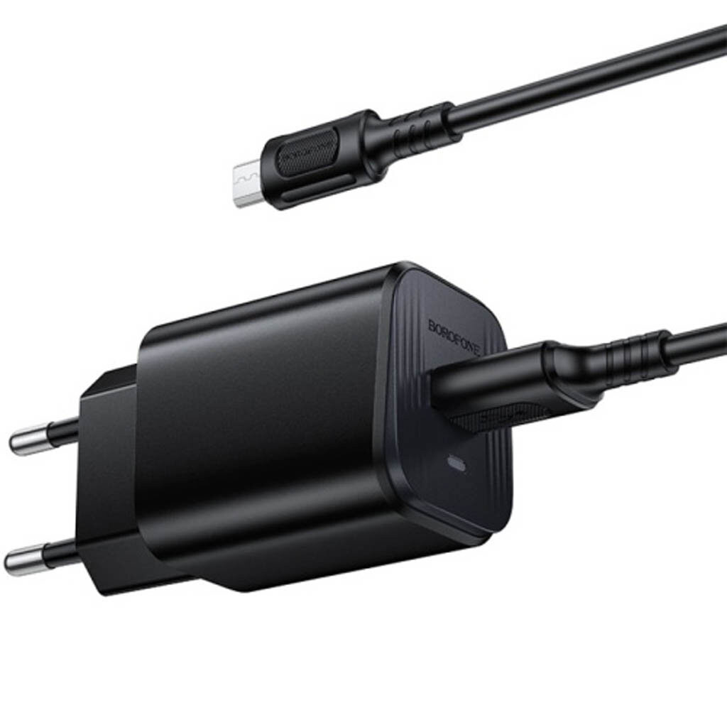 СЗУ Borofone BAS82A, С кабелем, MicroUSB, Черный - № 3 СЗУ Borofone BAS82A, С кабелем, MicroUSB, Черный - № 3
