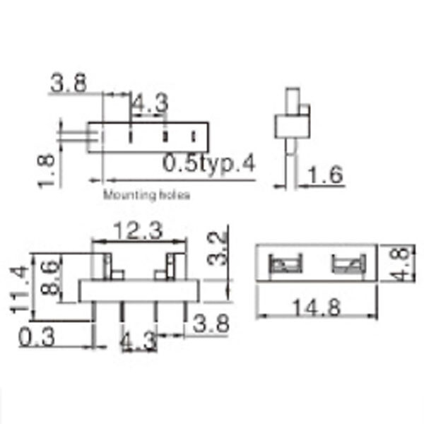 Держатель предохранителя Super-mini для печатн. монт. XHX-506PA - № 1 Держатель предохранителя Super-mini для печатн. монт. XHX-506PA - № 1