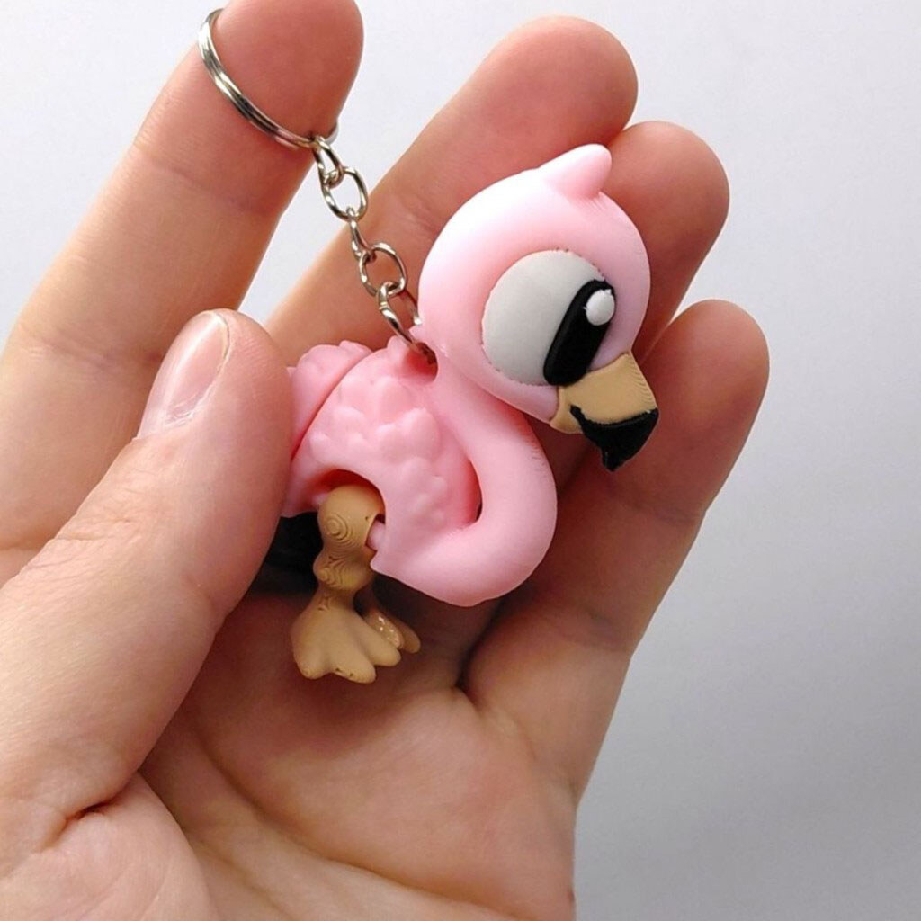 Брелок "Cute Flamingo / Милый Фламинго", Keychain, 3D печать, OYTOY - № 3 Брелок "Cute Flamingo / Милый Фламинго", Keychain, 3D печать, OYTOY - № 3