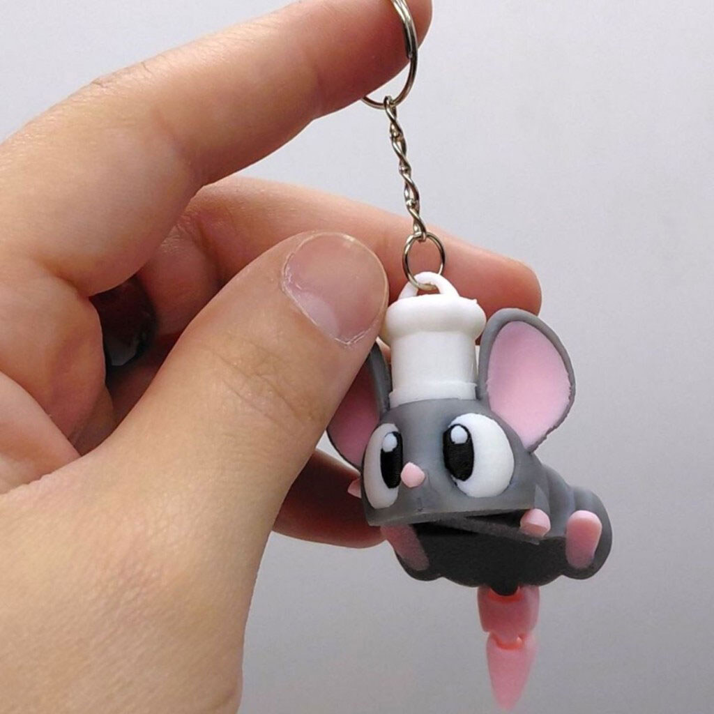 Брелок "Cute Chef Mouse / Мишка Рататуй", Keychain, 3D печать, OYTOY - № 3 Брелок "Cute Chef Mouse / Мишка Рататуй", Keychain, 3D печать, OYTOY - № 3