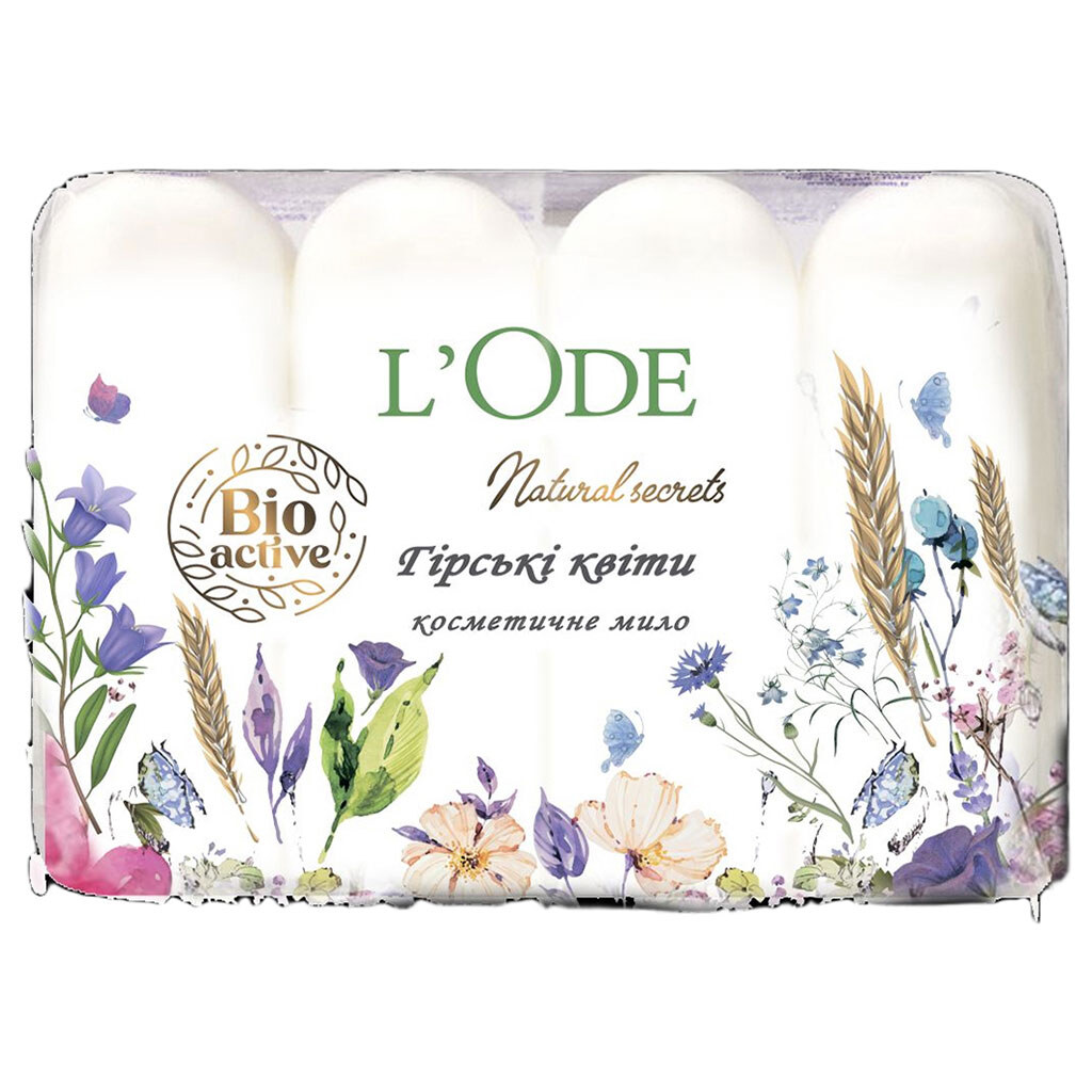 Мыло туалетное L'Ode "Горные цветы", 4шт. x 60г - № 1 Мыло туалетное L'Ode "Горные цветы", 4шт. x 60г - № 1