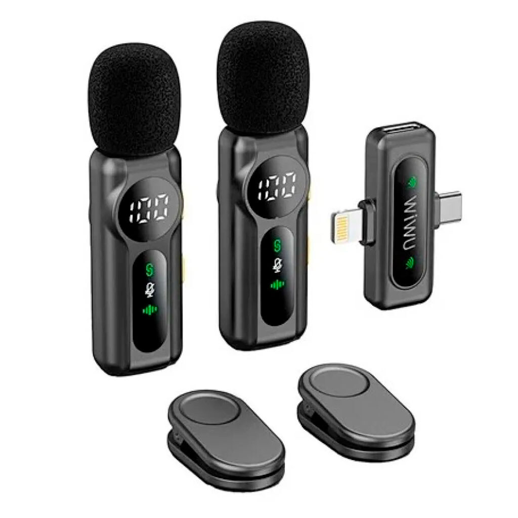Микрофон петличный Wiwu Wi-WM007, Черный - № 1 Микрофон петличный Wiwu Wi-WM007, Черный - № 1