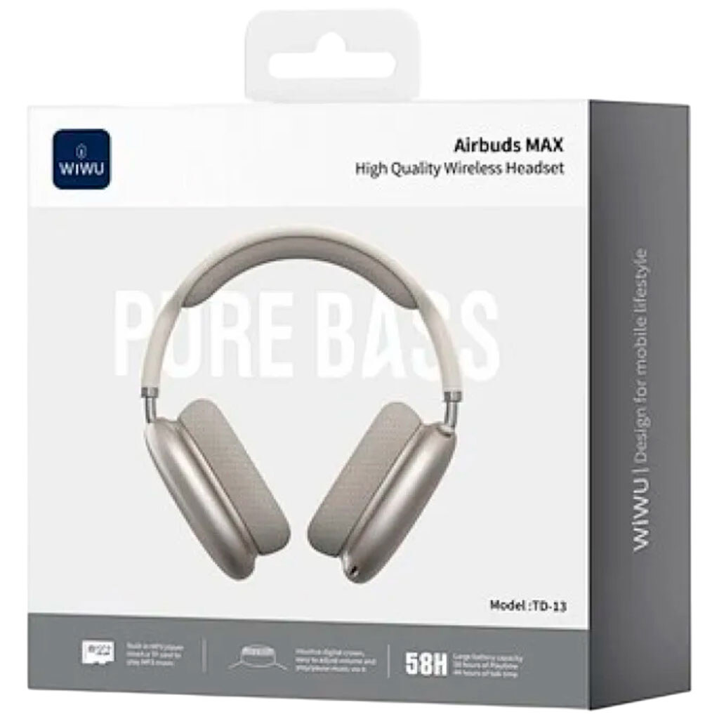 Bluetooth-гарнитура Wiwu TD-13 Airbuds MAX, Стерео, Серебряный - № 2 Bluetooth-гарнитура Wiwu TD-13 Airbuds MAX, Стерео, Серебряный - № 2