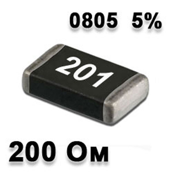 Резистор SMD 200R 0805 5% - № 1 Резистор SMD 200R 0805 5% - № 1
